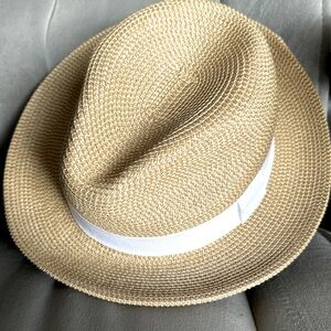 Straw hat fedora